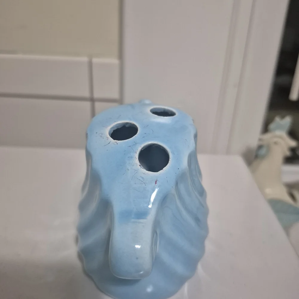 Light Blue Ceramic Swan Planter